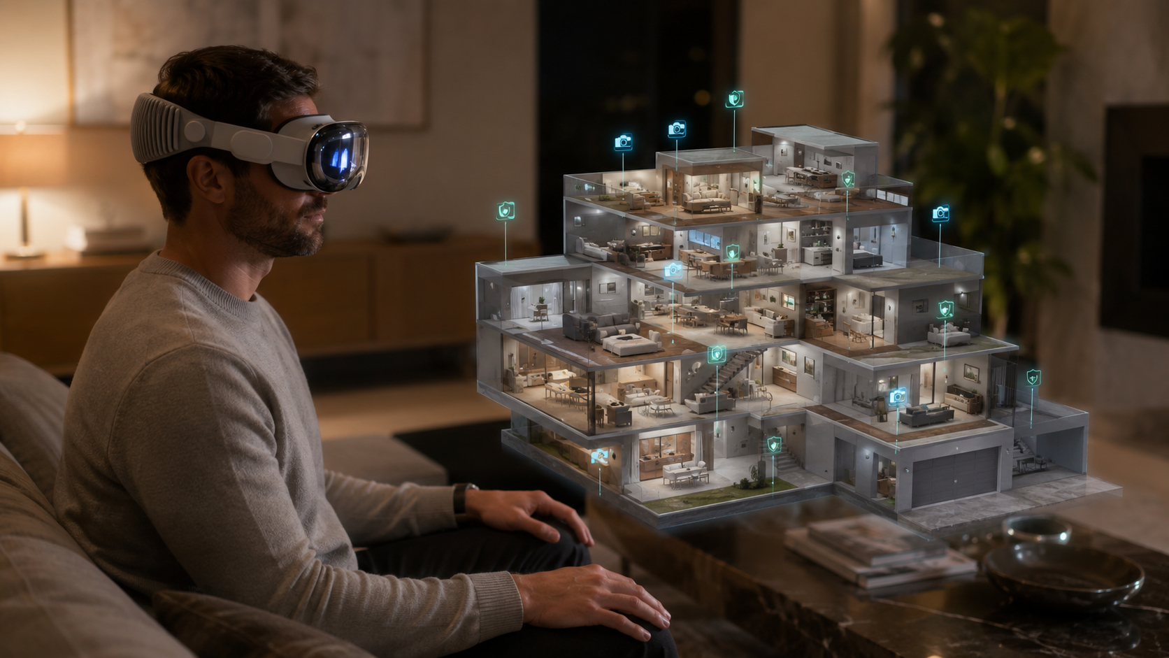 Apple Vision Pro spatial walkthrough of a property model - future-state buyer experience